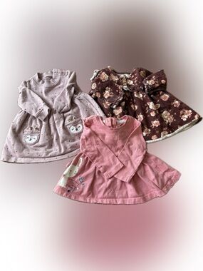 Baby Girls Pink & Floral Dress Bundle